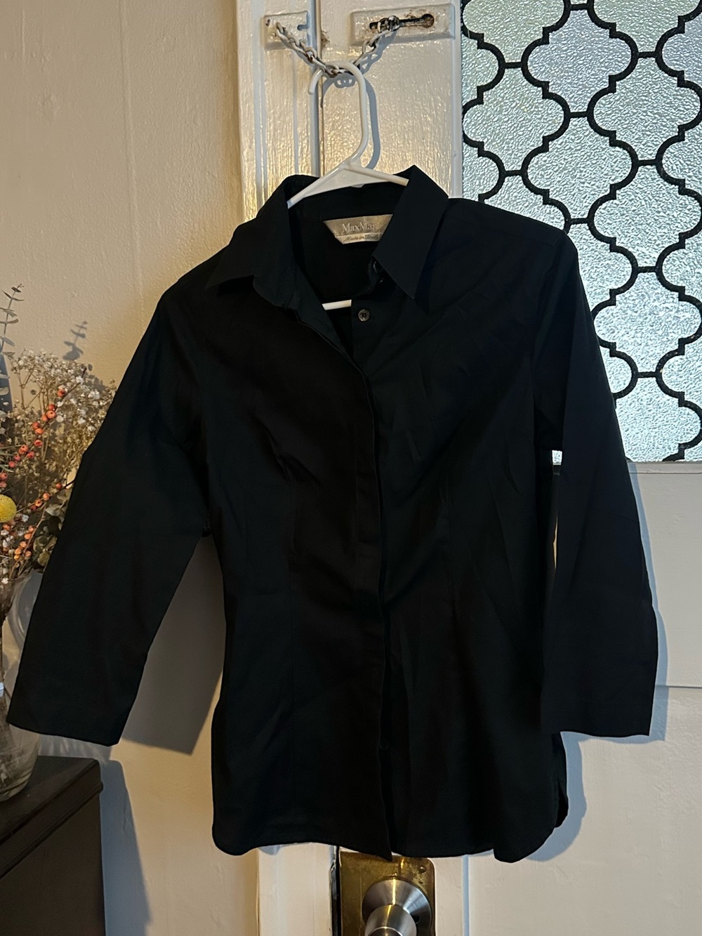 MaxMara Black Tailored Button-Front Jacket
